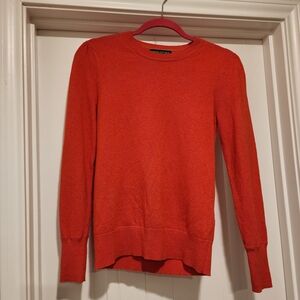 Banana Republic Italian Merino Wool Blend Sweater Orange Preppy Outdoors XS